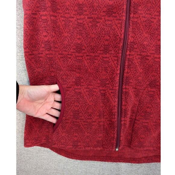 Woolrich Full Zip Fleece Vest Women's Medium Red Mock Neck Outdoor Winter - Picture 3 of 8